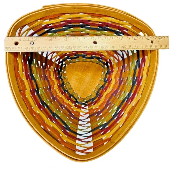 Longaberger Fiesta Chip & Dip Basket Set with Lidded Protectors 2008 Triangles - Picture 7 of 16